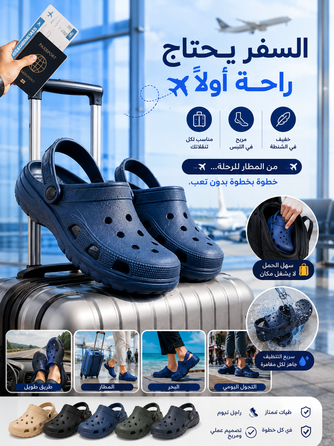 كروكس مريح خفيف – مثالي للصيف والمشي اليومي 👟☀️
